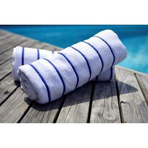 Pool Towel - Royal Blue & White
