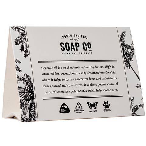 South Pacific Soap Co Environmental Tent Card